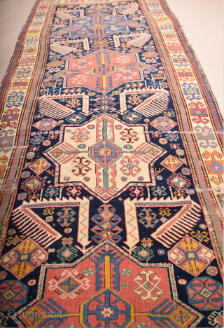 Early 19th Century Akstafa Bird Rug As founded. It has nice details selling as it is but ıf would you like to repair it possible to do it. If you need any  ...