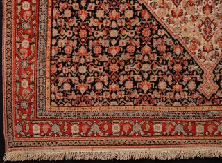 19th century Persian Senneh Rug Its in perfect condition good high pile on it silk selvedges All original untouched piece size 135 x 200 cm        