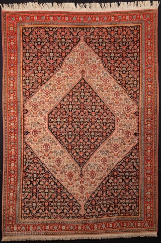 19th century Persian Senneh Rug Its in perfect condition good high pile on it silk selvedges All original untouched piece size 135 x 200 cm        