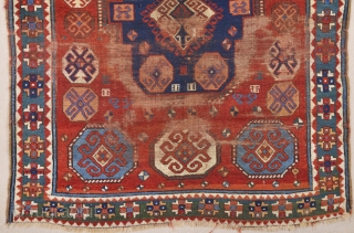 Circa 1800s Really Unusual Type Of Three Of Life Caucasian Rug Size 150 x 170 Cm.Completely Original Untouched One.              