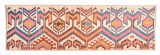 Early 19th Century Unusual Central Anatolian Kilim Fragment Size 57 x 191 Cm                    