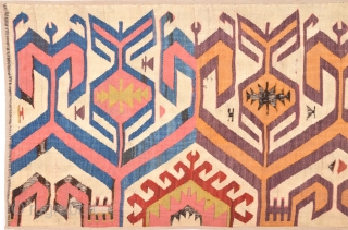 Early 19th Century Unusual Central Anatolian Kilim Fragment Size 57 x 191 Cm                    