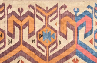 Early 19th Century Unusual Central Anatolian Kilim Fragment Size 57 x 191 Cm                    