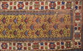 Mid.19th Century Caucasian Gendje Rug Size 111 x 267 Cm                       