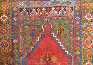 Late 18th Century Mudjur Rug Size 135 x 180 Cm.It's in Good Condition And Untouched One.All the knots are orijinal.             