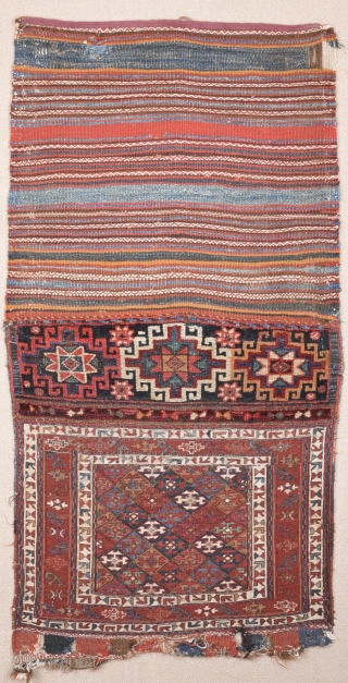 Mix Technical Bag Kilim,Knots and Sumac 19th Century Probably Bahtiyar area Untouched One Size 66 x 140 Cm               