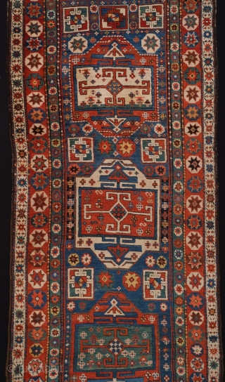 19th century an unusual caucasian rug ıts generally in good condition and nice colors size 110 x 290 cm              