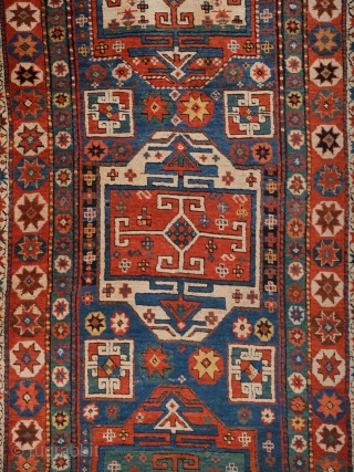 19th century an unusual caucasian rug ıts generally in good condition and nice colors size 110 x 290 cm              