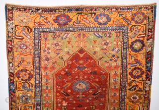 Early 19th Century Central Anatolian Konya Prayer Rug It Has Good Pıle And Good Square Size 120 x 120 Cm             