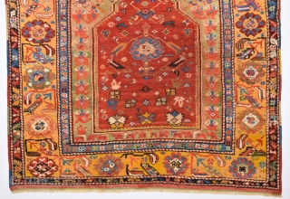 Early 19th Century Central Anatolian Konya Prayer Rug It Has Good Pıle And Good Square Size 120 x 120 Cm             