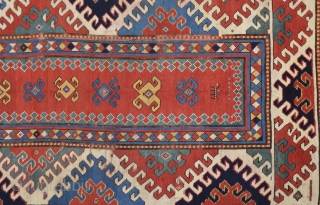 1870s Caucasian Borcalo Rug Size 140 x 240 cm                        