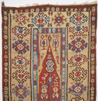 19th Century Anatolian Erzurum Prayer Kilim Size 118 x 172 cm                      
