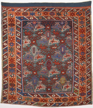 19th Century Bergama Rug Size 120 x 145 cm.It's in perfect condition and untocuhed one.                  