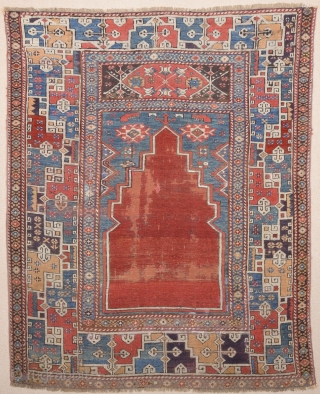 An Unusual Late 18th Century Anatolian Rug.Untouched One Size 115 x 140 cm                    