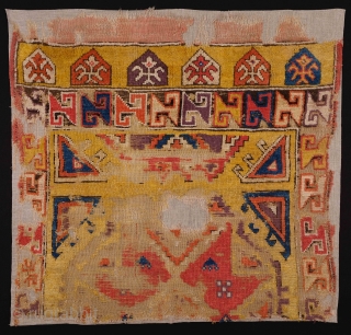 Early 19th Century Anatolian Cappadocia Rug Fragment Size 95 x 100 cm                     