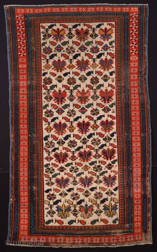 Circa 1860s - 1870s Shirvan Kuba Rug Size : 91 x 157 cm                    