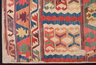 Circa 1800s Anatolian Konya Kilim Fragment size 80 x 128 cm                      