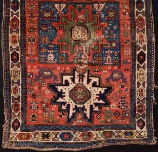 Early 19th Century Collectible Shirvan Kuba Rug
It has a lot of archaic details on it and great colors 98 x 145 cm           