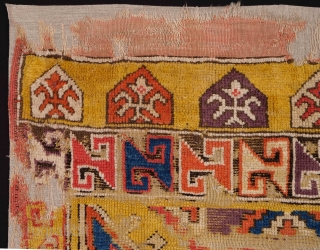 Early 19th Century Anatolian Cappadocia Rug Fragment Size 95 x 100 cm                     