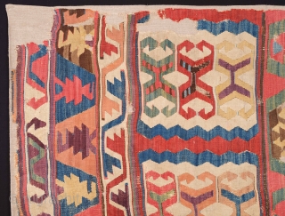 Circa 1800s Anatolian Konya Kilim Fragment size 80 x 128 cm                      