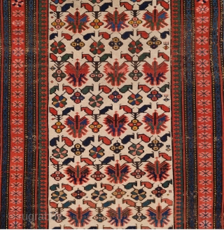 Circa 1860s - 1870s Shirvan Kuba Rug Size : 91 x 157 cm                    