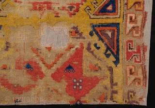 Early 19th Century Anatolian Cappadocia Rug Fragment Size 95 x 100 cm                     