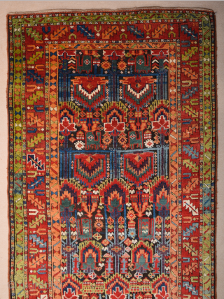 2th Half Of the 19th Century Persian Sauj Bulag Rug, Known as Sauj Bulag these Kurdish rugs were made in the mountainous region south of Lake Urmia. Their ornamentation already reveals slight  ...