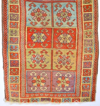 19th Century Central Anatolian Sivas Yastık In this example the confronting bird's head motif is used in the main borders as well as in the field and the chevron border also reappears.  ...