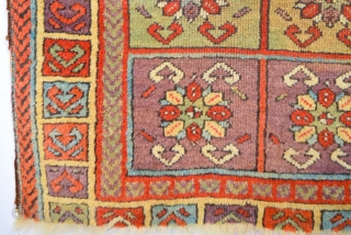 19th Century Central Anatolian Sivas Yastık In this example the confronting bird's head motif is used in the main borders as well as in the field and the chevron border also reappears.  ...