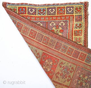 19th Century Central Anatolian Sivas Yastık In this example the confronting bird's head motif is used in the main borders as well as in the field and the chevron border also reappears.  ...