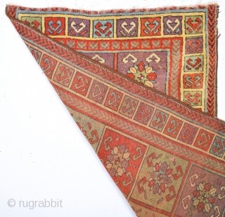 19th Century Central Anatolian Sivas Yastık In this example the confronting bird's head motif is used in the main borders as well as in the field and the chevron border also reappears.  ...