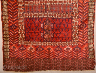 Circa 1850s Central Asian Tekke Engsi It Has Really Good Shiny Wool Size 118 x 165 cm It's in good condition ıt has only small repairs.       