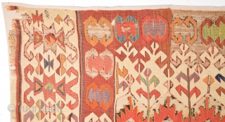 Colors! Circa 1800s Central Anatolian Kilim already mounted professionally.It Has Great Colors Size 97 x 335 cm                