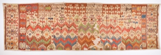 Colors! Circa 1800s Central Anatolian Kilim already mounted professionally.It Has Great Colors Size 97 x 335 cm                