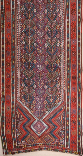 19th Century East Anatolian Kilim.It's in perfect condition and has great colors.The border colors is apricot.Ready to use it.Untouched one.Large Size 152 x 440 Cm        