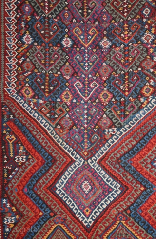 19th Century East Anatolian Kilim.It's in perfect condition and has great colors.The border colors is apricot.Ready to use it.Untouched one.Large Size 152 x 440 Cm        