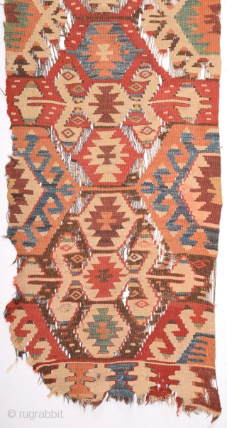 West Anatolian Probably Mut Circa 1850s Kilim Size 65 x 285 Cm                     