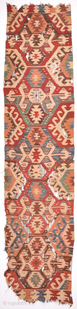 West Anatolian Probably Mut Circa 1850s Kilim Size 65 x 285 Cm                     