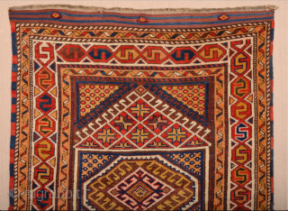 Early 20th Century Anatolian Çanakkale lovely small piece This pretty little rug was woven in Bergama, a village situated. The design of the two large crosses decorated with arrows and four triangles  ...