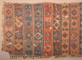 19th Century lovely colorful​ Shahsevan kilim. ​It has great colors they are all natural and deep great colors. ​Good condition we can say ıt has some holes you can see condition easily​  ...