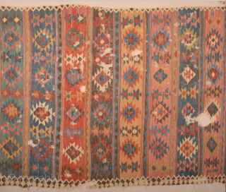 19th Century lovely colorful​ Shahsevan kilim. ​It has great colors they are all natural and deep great colors. ​Good condition we can say ıt has some holes you can see condition easily​  ...