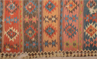 19th Century lovely colorful​ Shahsevan kilim. ​It has great colors they are all natural and deep great colors. ​Good condition we can say ıt has some holes you can see condition easily​  ...