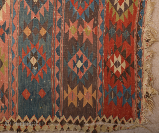 19th Century lovely colorful​ Shahsevan kilim. ​It has great colors they are all natural and deep great colors. ​Good condition we can say ıt has some holes you can see condition easily​  ...