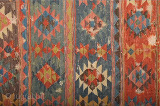 19th Century lovely colorful​ Shahsevan kilim. ​It has great colors they are all natural and deep great colors. ​Good condition we can say ıt has some holes you can see condition easily​  ...