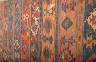 19th Century lovely colorful​ Shahsevan kilim. ​It has great colors they are all natural and deep great colors. ​Good condition we can say ıt has some holes you can see condition easily​  ...