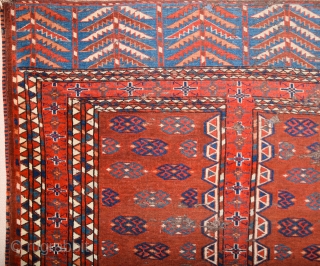 Lovely Colors Circa 1800s Yamud Engsi It Has Unusual Elems Size 135 x 180 cm                  