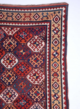 19th Century Caucasian Rug Size 155 x 265 Cm.It has really good pile.                    