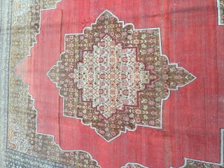 Circa 1900 Persian Probably Tabriz Large and Decorative Piece.Size 280 x 377 Cm Reasonable One.                  
