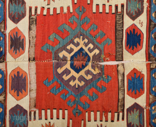 Early 19th Century Central Anatolian Probably Konya Kupeli Area Kilim Fragment Size 150 x 240 cm                 