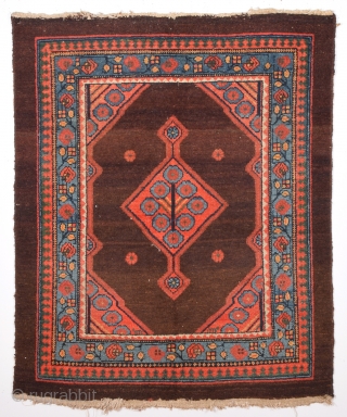 19th Century Really Unusual Persian Melayer Rug.Which Is Great Ground And Border Colors Are Purple Not Black.Really Small Size 100 x 125 Cm.          